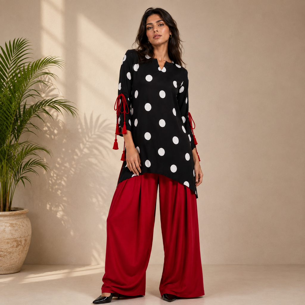 Polka Dot Farshi Salwar Set | Casual and Ethnic Wear