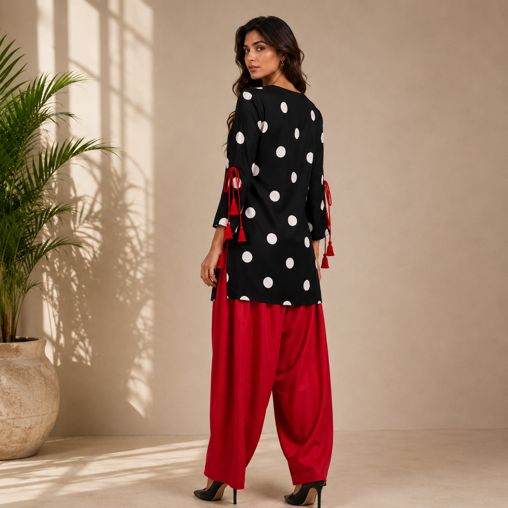 Polka Dot Farshi Salwar Set | Casual and Ethnic Wear